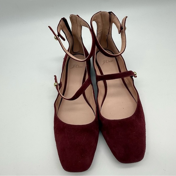 JCREW POPPY TWO-STRAP BALLET FLAT IN BURGUNDY - Picture 4 of 6